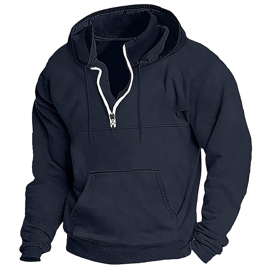 Herren Fleece Hoodie mit halbem Reißverschluss Aliams