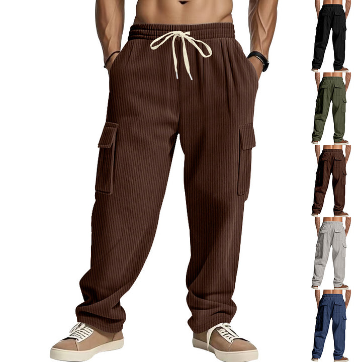 Herren Cargo-Hose mit gestreiftem Design und praktischen Seitentaschen Aliams