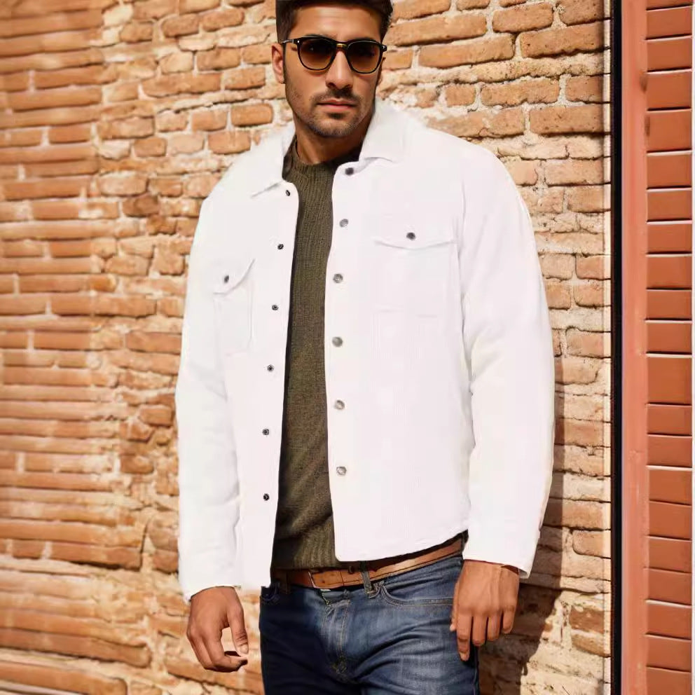 Herren Cordjacke mit hochwertigen Knopfdetails Aliams