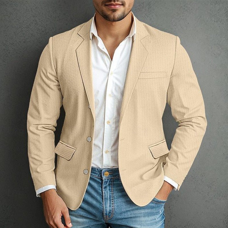 Herren eleganter Blazer mit strukturiertem Design und praktischen Taschen Aliams