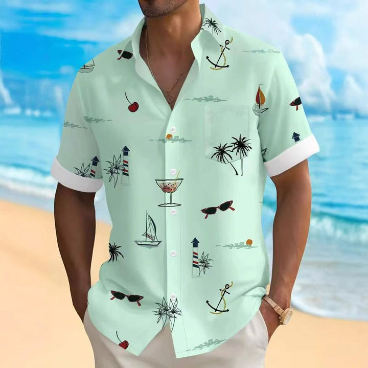 Herren Freizeithemd mit Maritimen Motiven Aliams