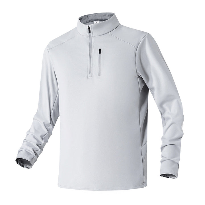 Herren Funktionspullover mit halbem Reißverschluss und atmungsaktivem Material Aliams