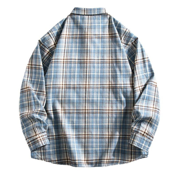 Herren kariertes Langarmhemd Aliams