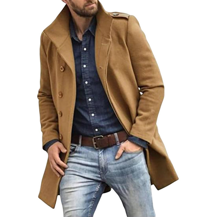 Herren eleganter Trenchcoat mit doppelter Knopfleiste und praktischem Innenfutter Aliams