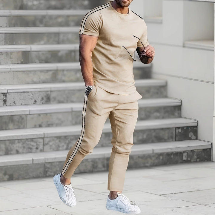 Herren Sportliches Trikot und Jogginghose-Set mit seitlichen Details Aliams