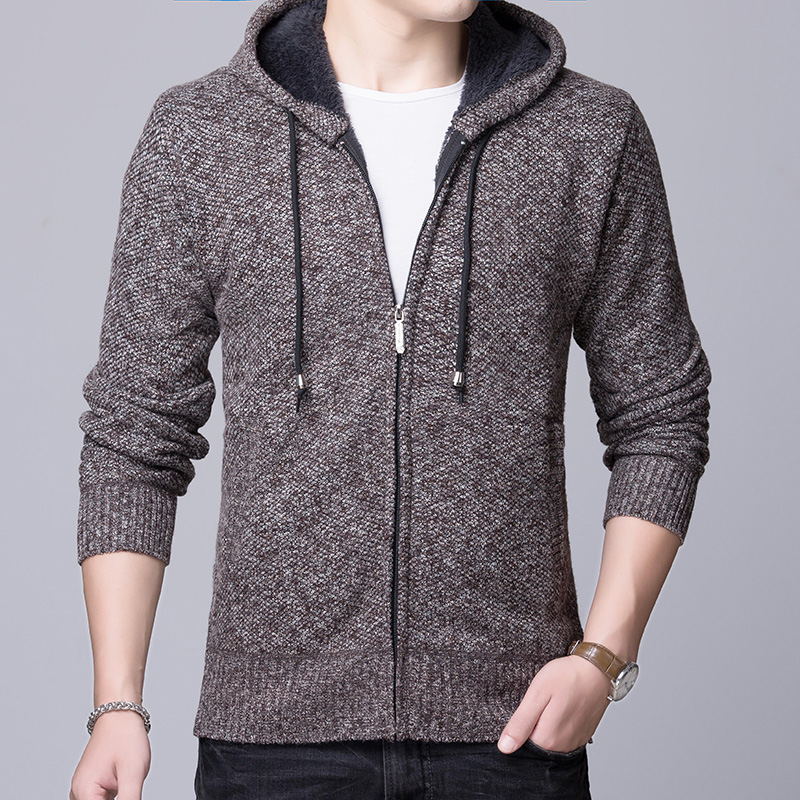 Herren gemütliche Kapuzenjacke mit fleecegefüttertem Innenleben Aliams