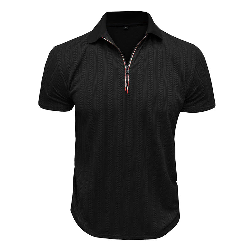Herren Kurzarm Poloshirt mit hohem Kragen Aliams