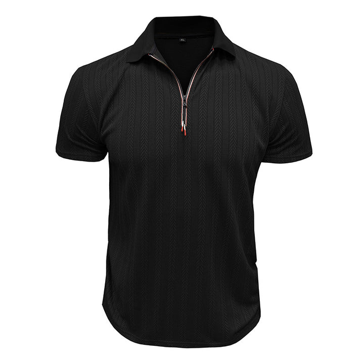 Herren Kurzarm Poloshirt mit hohem Kragen Aliams