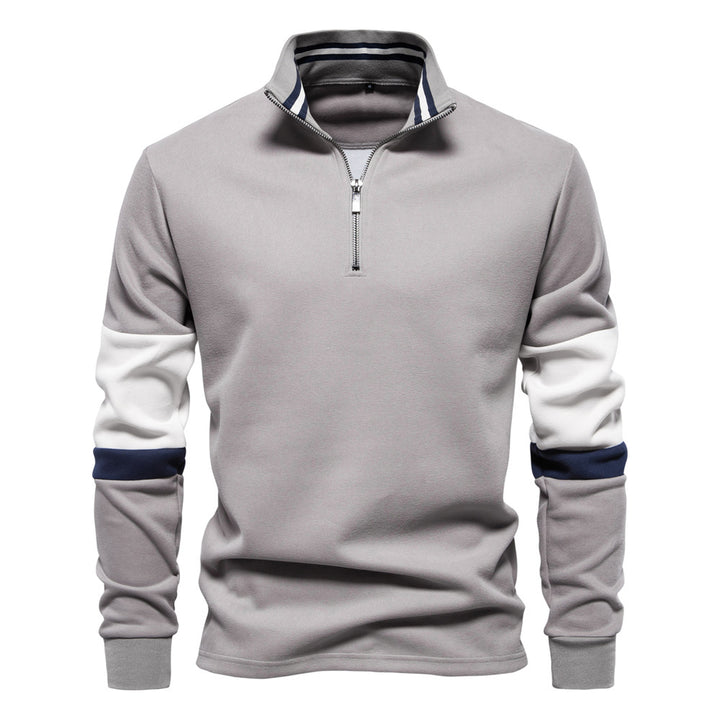 Herren Sportlicher Stehkragenpullover Aliams