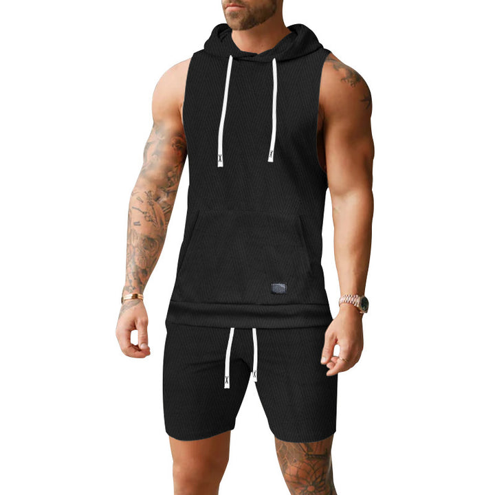 Herren Sportliches Kurzarm-Hoodie-Set Aliams