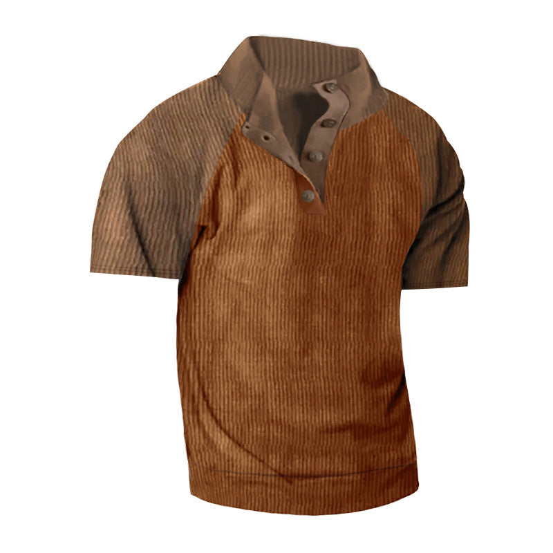 Herren Kurzarm-Henley-Shirt mit modernem Strukturdesign Aliams