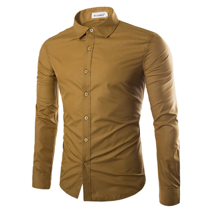 Herren elegante Langarmhemd Aliams