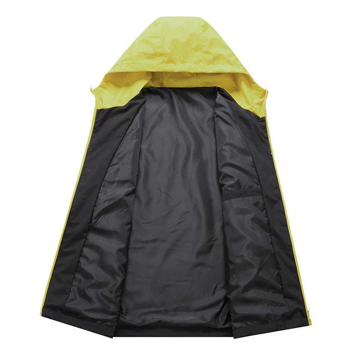 Herren Sportliche Funktionsjacke mit wasserabweisendem Material und verstellbarem Kapuzenschutz Aliams