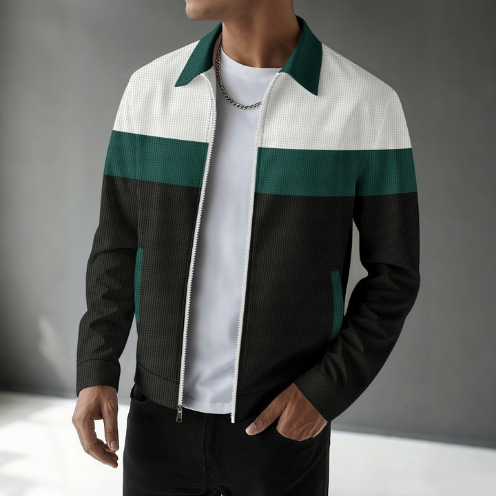 Herren stylische Freizeitjacke mit modernem Farbblockdesign Aliams