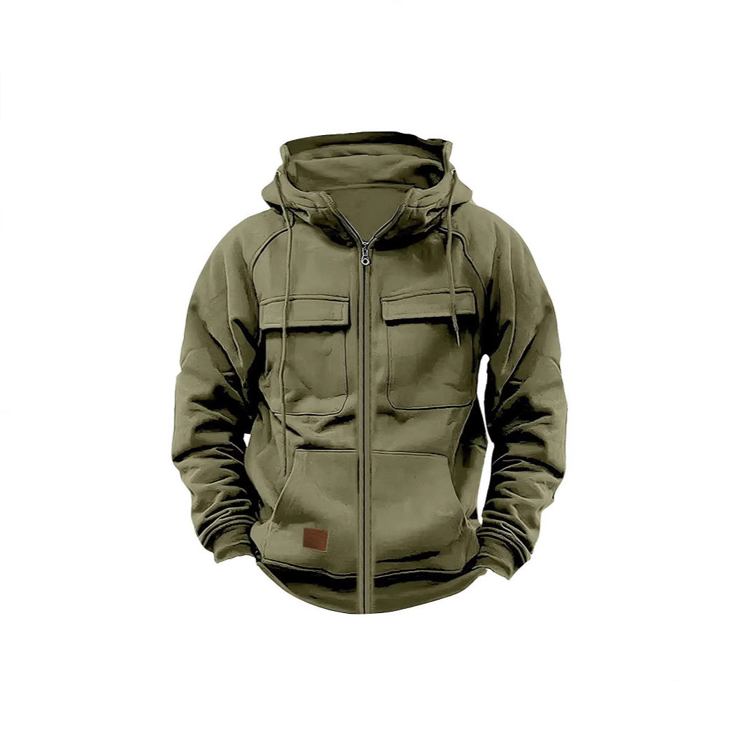 Herren Fleecejacke mit hohem Kragen und praktischen Taschen Aliams