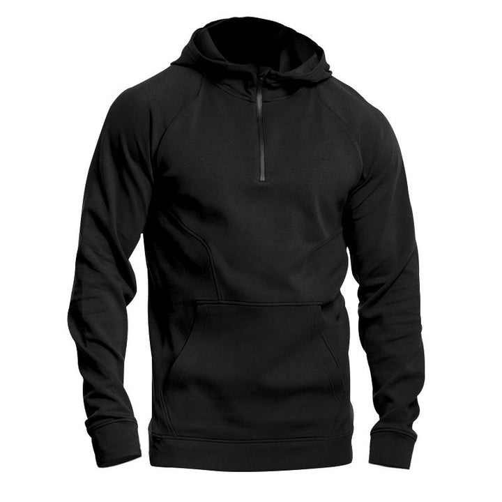 Herren Sportpullover mit halbem Reißverschluss und Kängurutasche Aliams