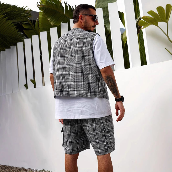 Herren stylischer Utility-Weste mit mehreren Taschen Aliams