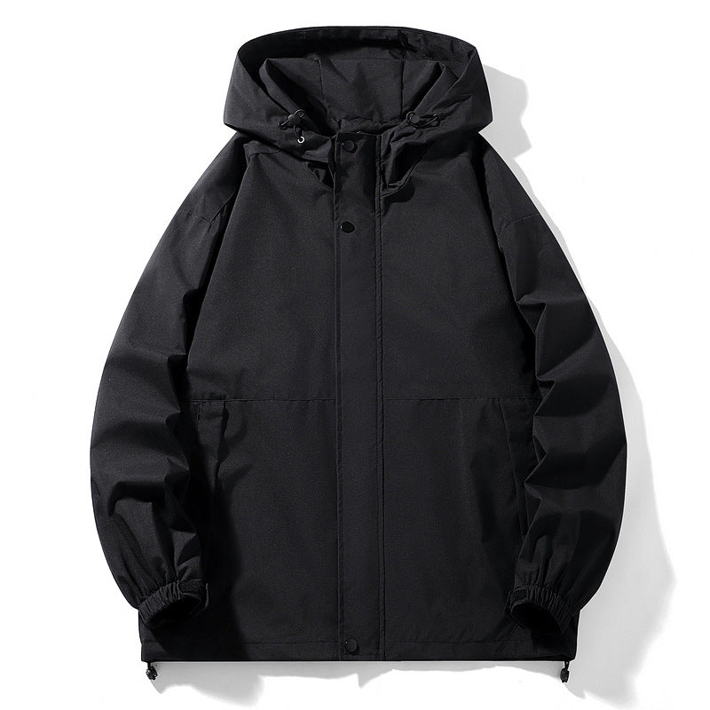 Herren Wasserabweisende Übergangsjacke mit verstellbarer Kapuze und praktischen Taschen Aliams