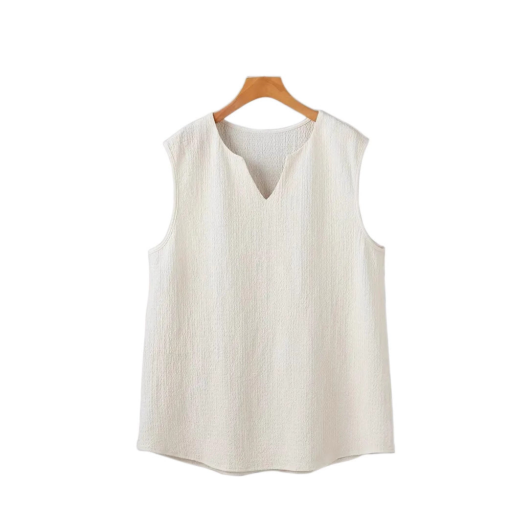 Herren Ärmelloses Freizeitshirt mit strukturiertem Design und V-Ausschnitt Aliams