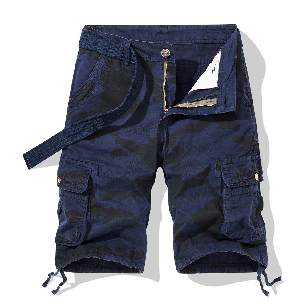 Herren Camouflage Cargo-Shorts mit funktionalen Seitentaschen und verstellbarem Bund Aliams