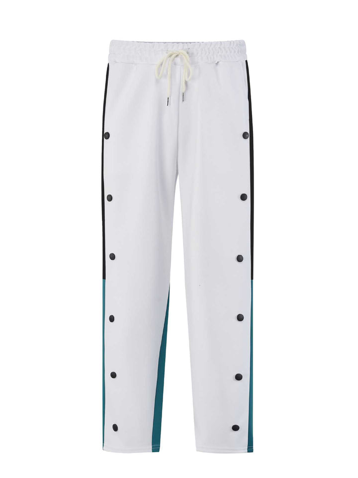 Herren Sportliche Trainingshose mit seitlichen Druckknöpfen und elastischem Bund Aliams