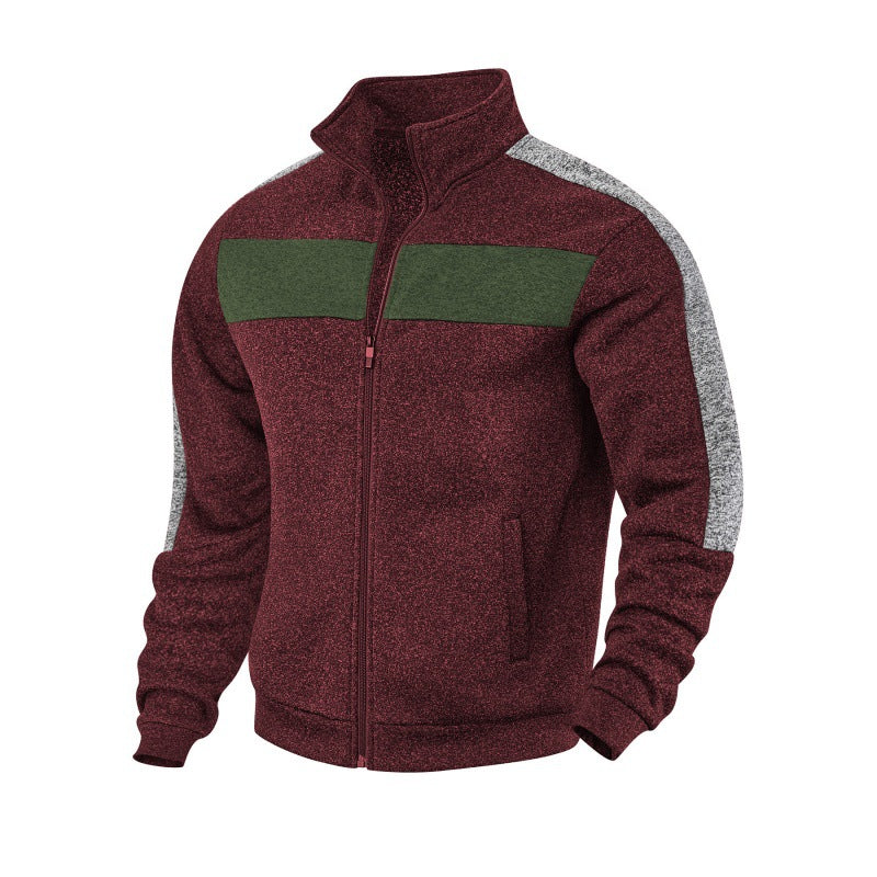 Herren Sportliche Fleecejacke mit hohem Kragen und reflektierenden Akzenten Aliams