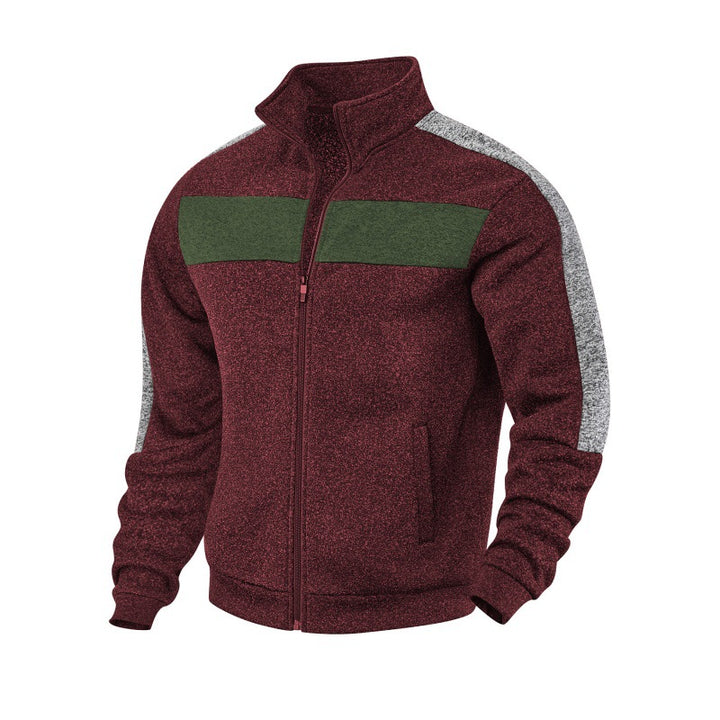 Herren Sportliche Fleecejacke mit hohem Kragen und reflektierenden Akzenten Aliams