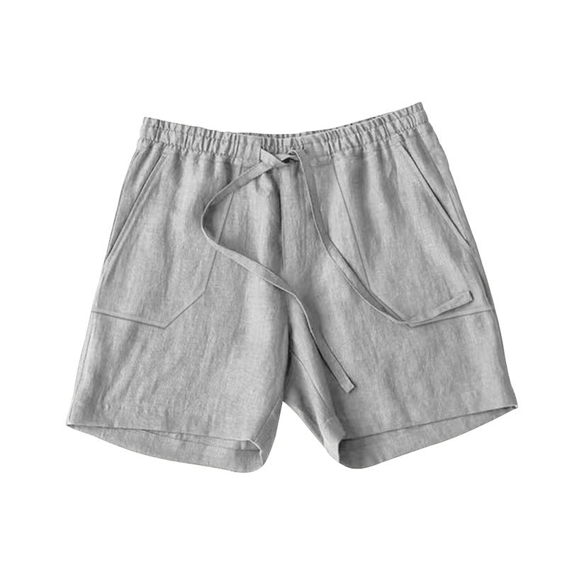 Herren bequeme Leinen-Shorts mit elastischem Bund und praktischen Taschen Aliams