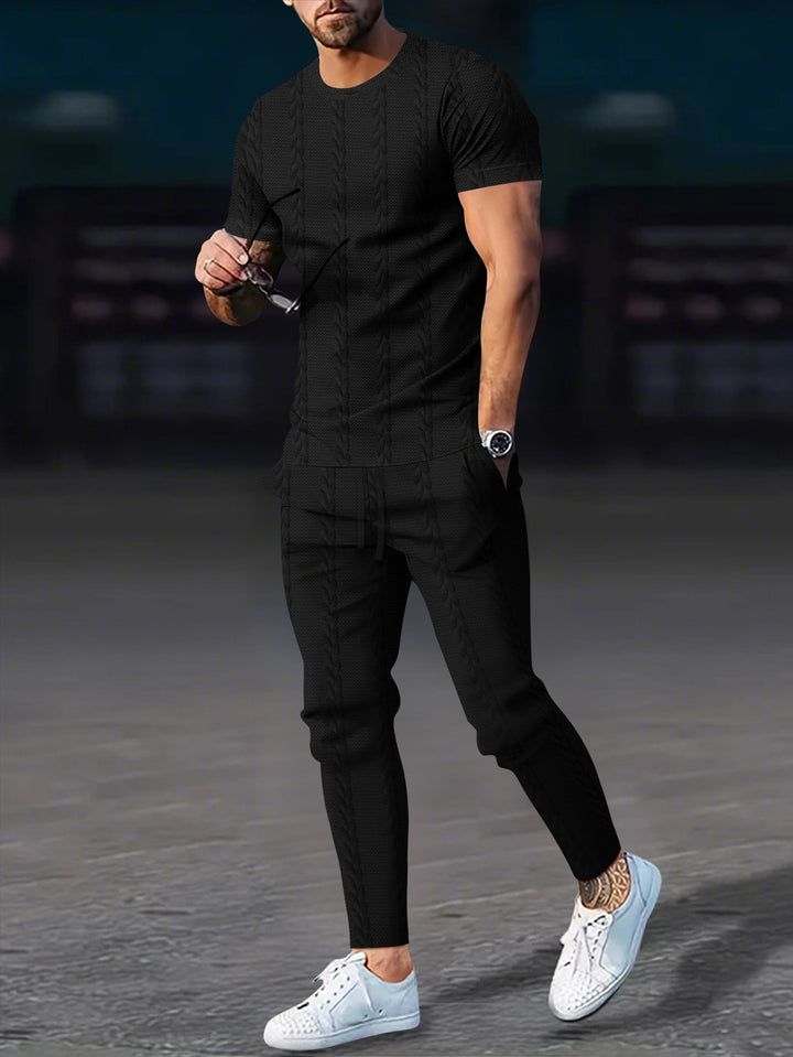 Herren stilvolles Freizeit-Set mit strukturierter Textur Aliams