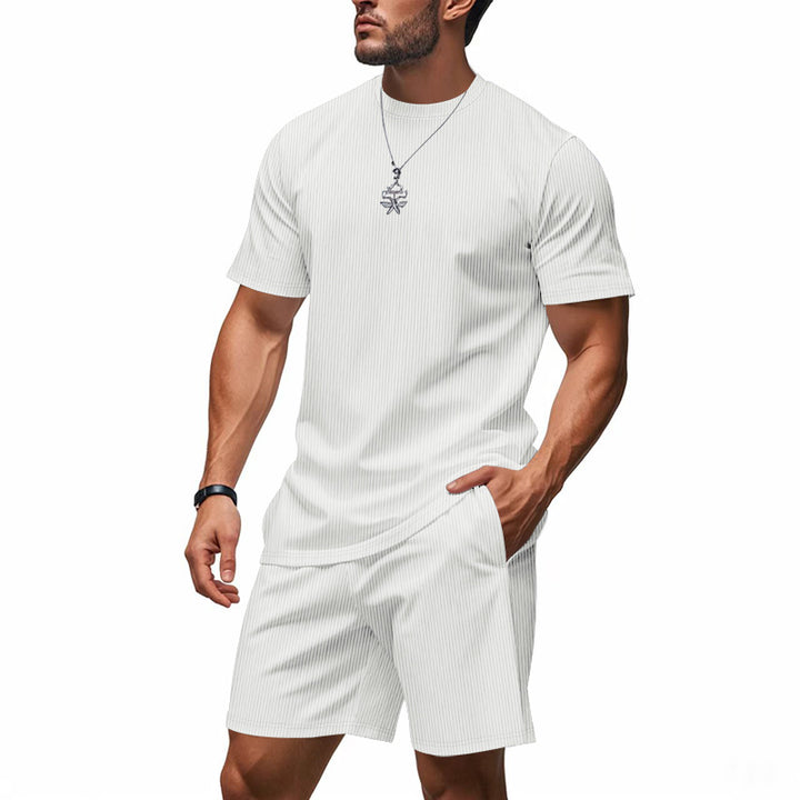 Herren Sportliches Freizeit-Set mit kurzärmligem Oberteil und Shorts Aliams