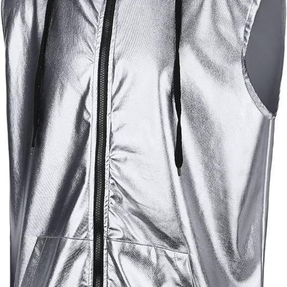 Herren Kapuzenweste mit glänzendem Obermaterial und praktischen Taschen Aliams
