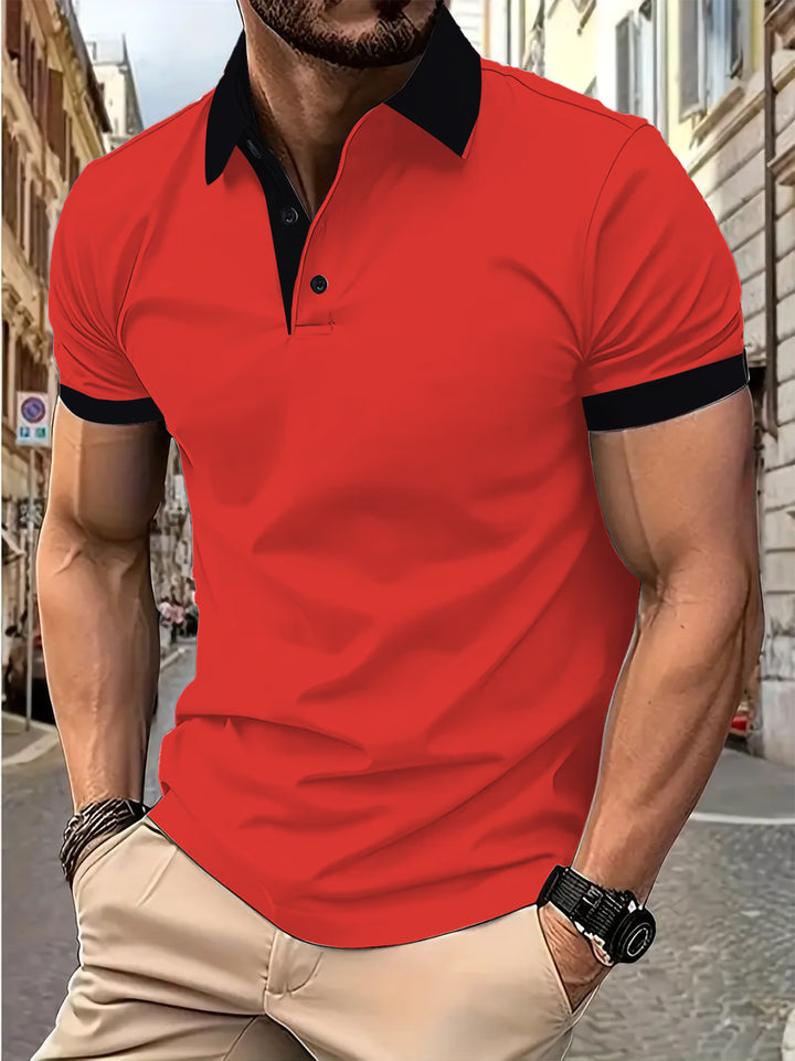 Herren Poloshirt mit modischem Kontrastdetail Aliams