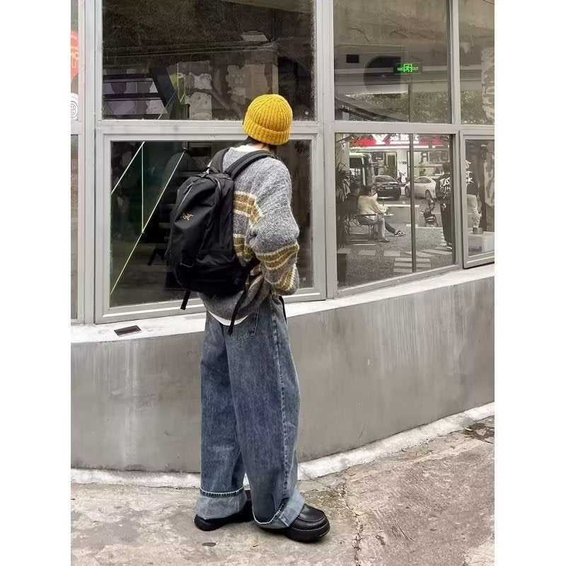 Herren Grobstrickpullover mit modernem Streifenmuster Aliams