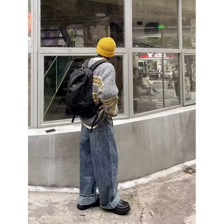 Herren Grobstrickpullover mit modernem Streifenmuster Aliams