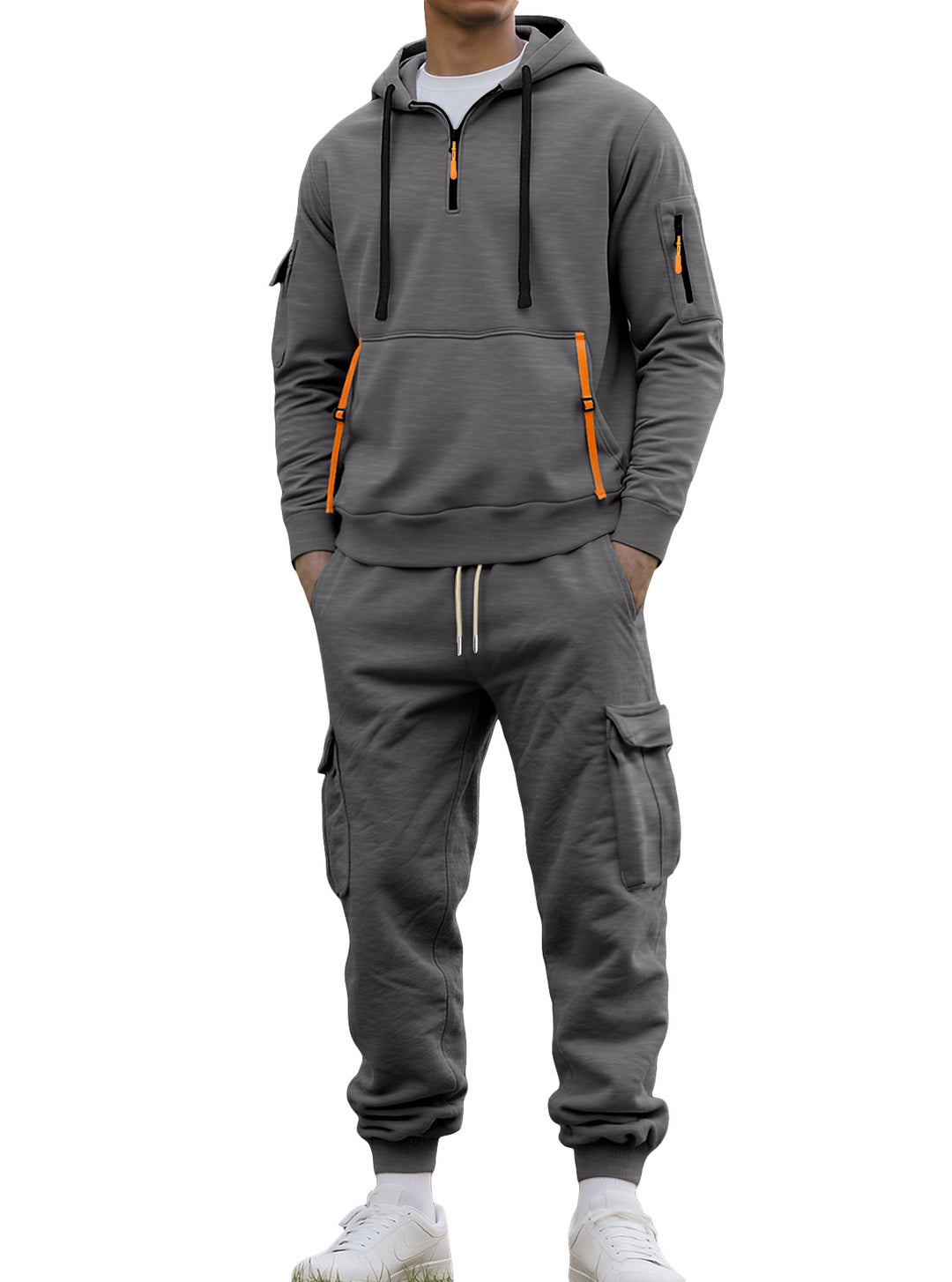 Herren Funktionales Sportset mit Kapuze und praktischen Taschen Aliams