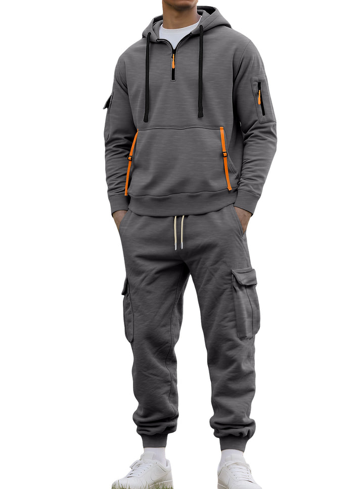 Herren Funktionales Sportset mit Kapuze und praktischen Taschen Aliams