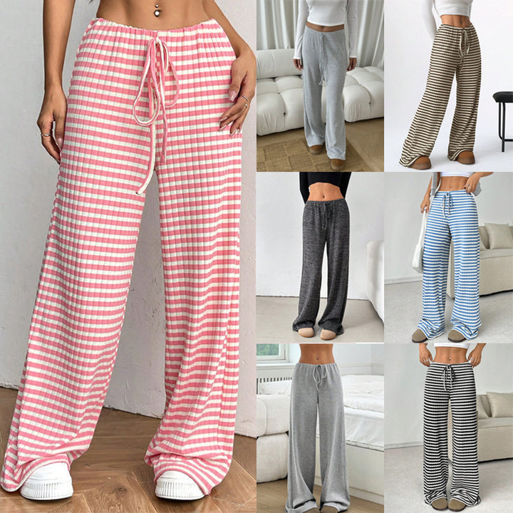 Damen komfortable Relaxhose mit weitem Schnitt und verstellbarem Kordelzug Aliams