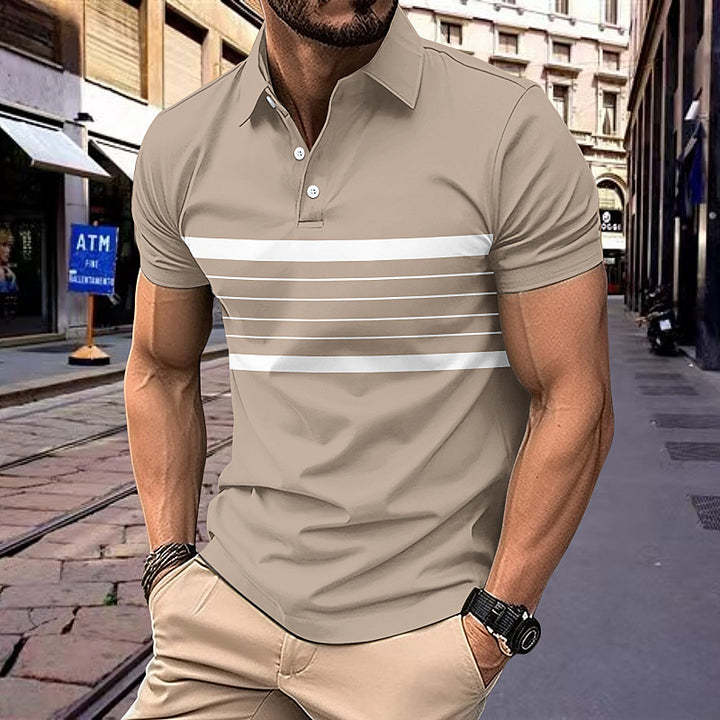 Herren Poloshirt mit modernem Streifenmuster und sportlicher Passform Aliams