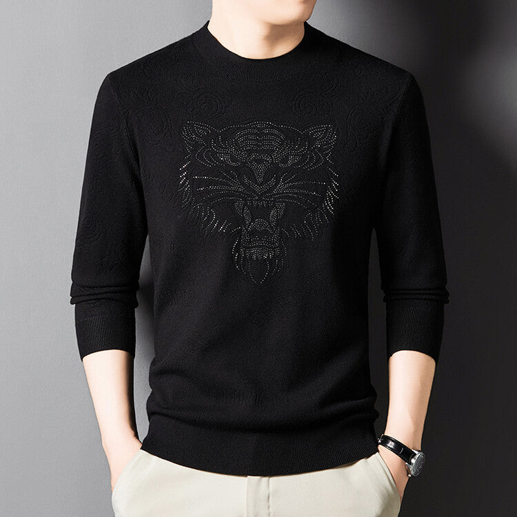 Herren Strickpullover mit einzigartigem Löwenmotiv Aliams