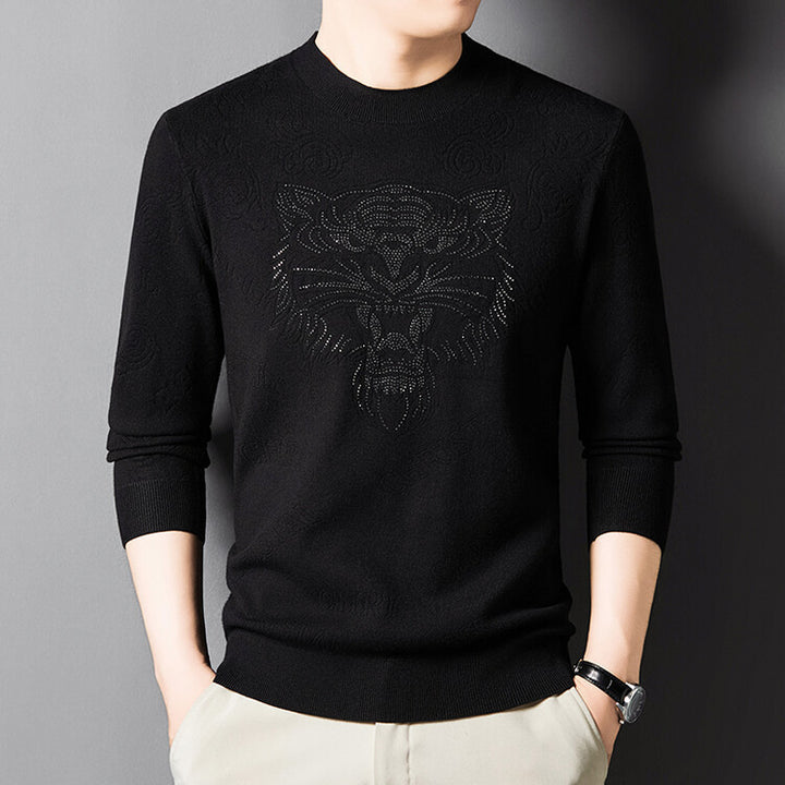 Herren Strickpullover mit einzigartigem Löwenmotiv Aliams