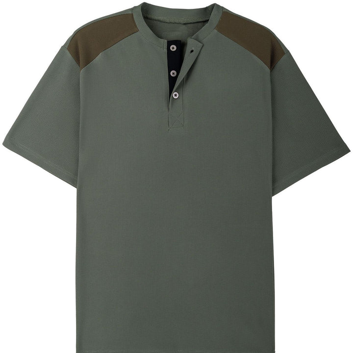 Herren Freizeit Henley-Shirt mit Mesh-Details Aliams