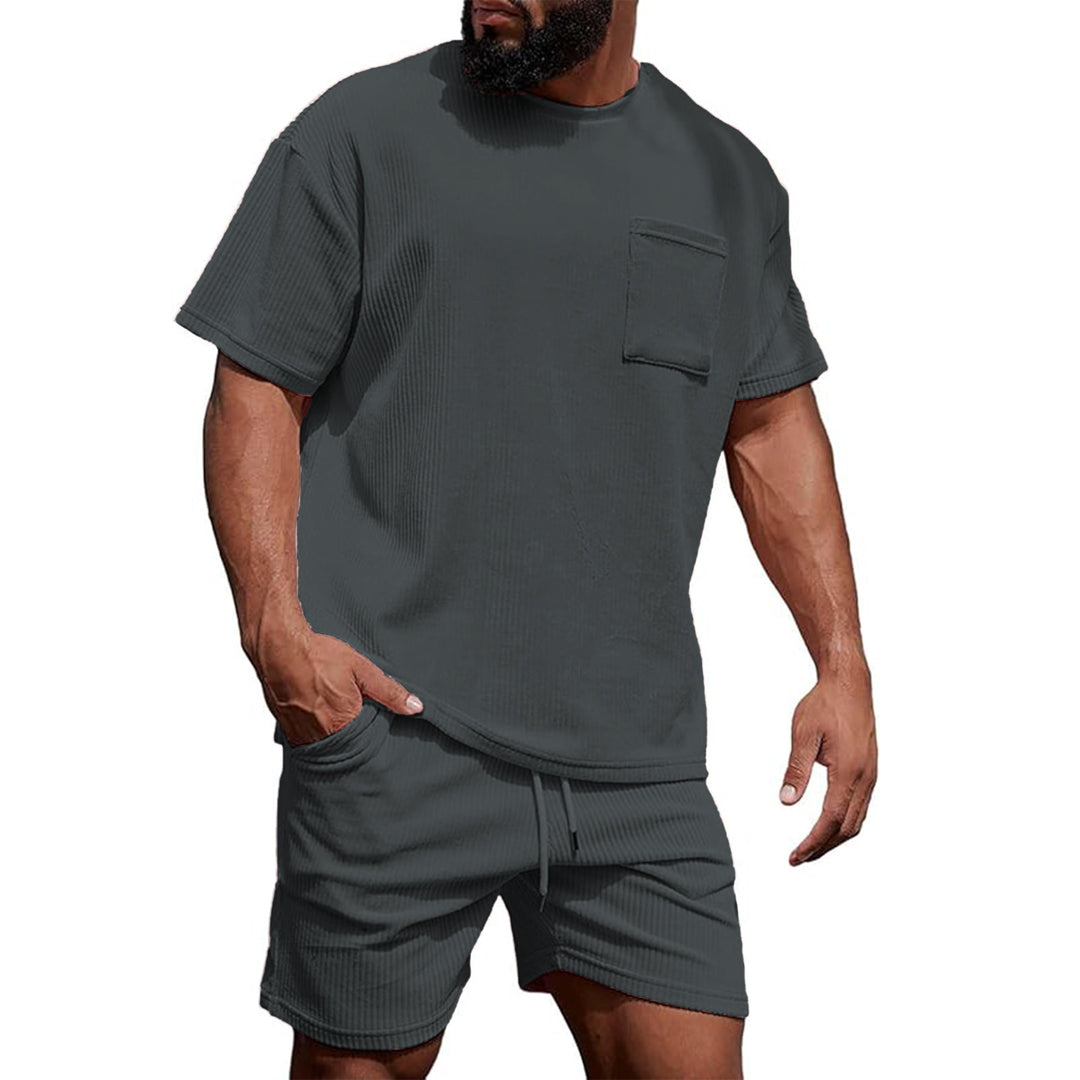 Herren Kurzarm T-Shirt und Shorts Freizeit Outfit Aliams