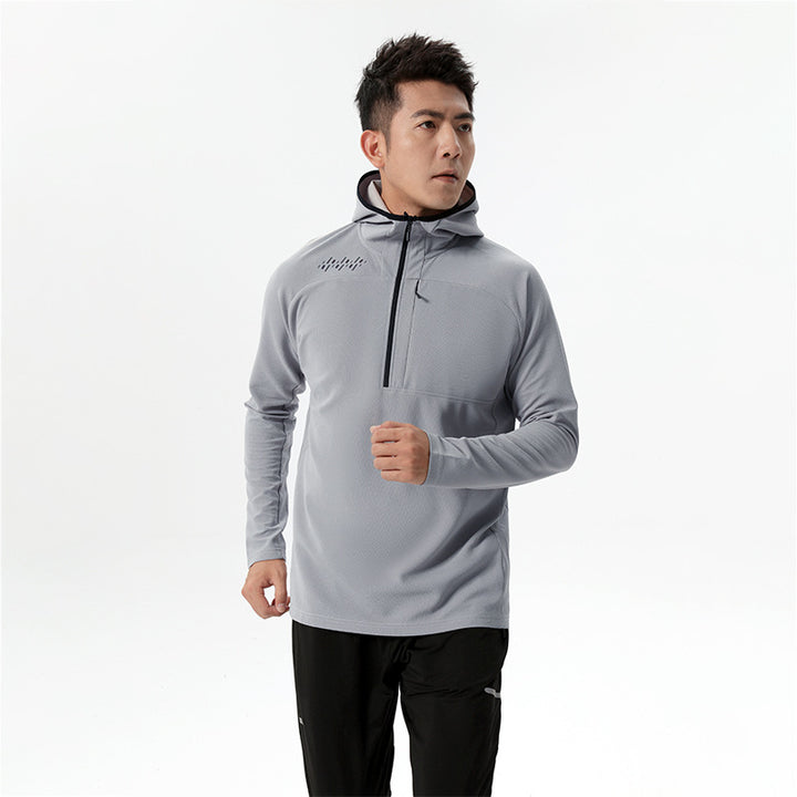 Herren atmungsaktives Sportoberteil mit Kapuze Aliams