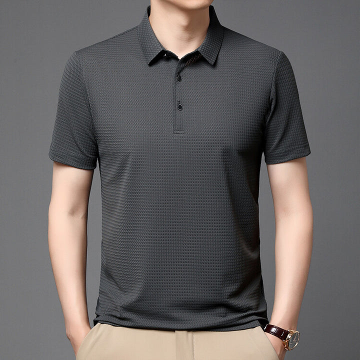 Herren elegantes Polohemd mit strukturiertem Kragen und funktionalen Eigenschaften Aliams