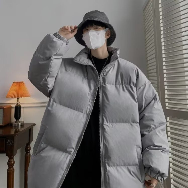 Herren gesteppte Winterjacke mit hohem Kragen und praktischen Taschen Aliams