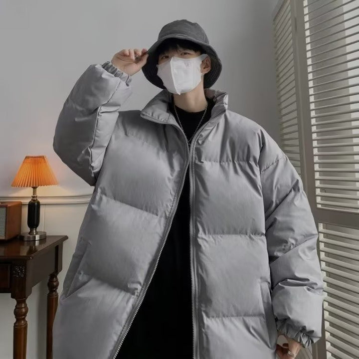 Herren gesteppte Winterjacke mit hohem Kragen und praktischen Taschen Aliams