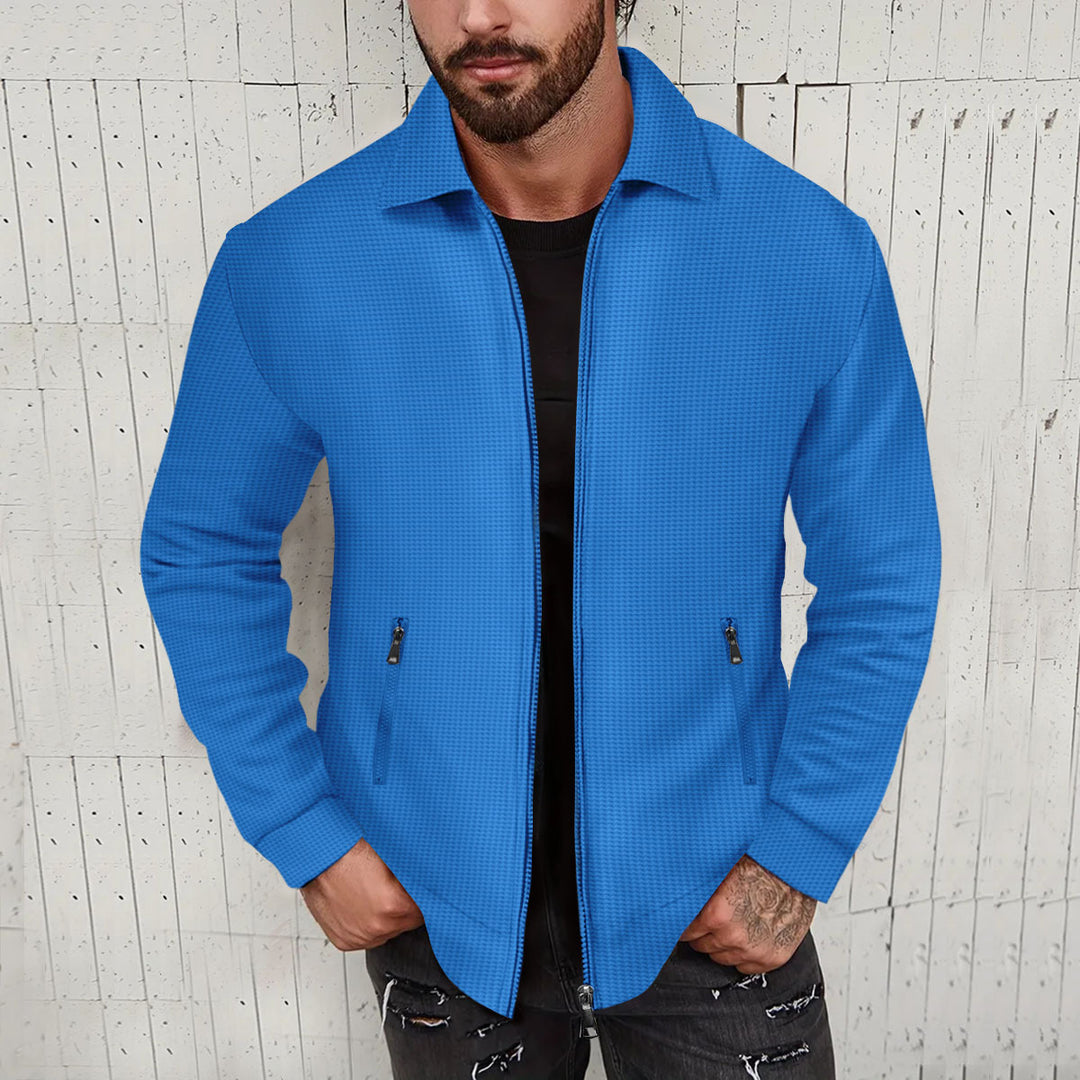 Herren Freizeitjacke mit strukturiertem Design und doppeltem Reißverschluss Aliams