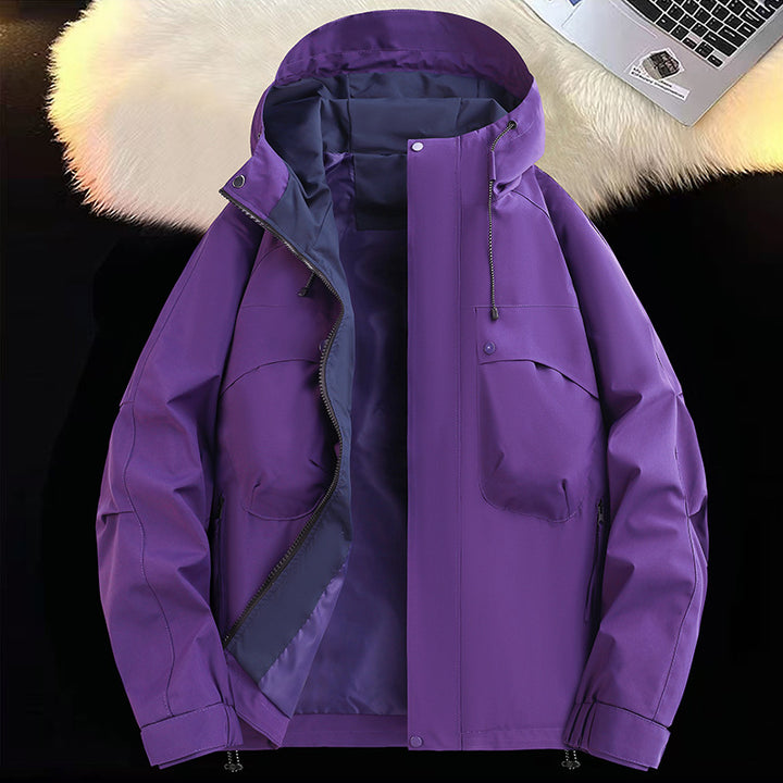 Herren atmungsaktive und wasserabweisende Funktionsjacke mit großzügigen Taschen Aliams