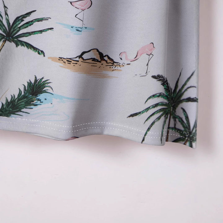 Herren Poloshirt mit tropischem Motiv und modernem Schnitt Aliams