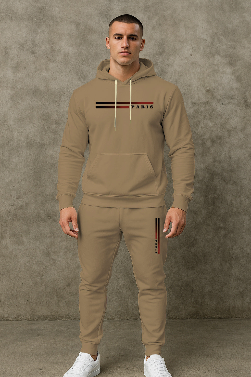 Herren Sportlicher Hoodie-Jogginganzug mit funktionalem Schnitt und praktischen Taschen Aliams
